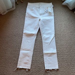 Mother the rascal high waist slice hem. 26. Cream